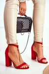 Red Suede Stiletto Sandals with Tassel Annick