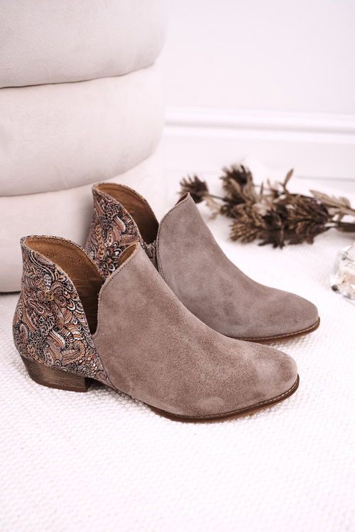 Women's Leather Boots Maciejka Beige 04091-04