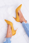 Women's Suede Pointed Stilettos Yellow Cream