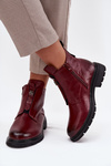 Insulated Women's Ankle Boots with Zip Decorative Detail Bordeaux Roselle