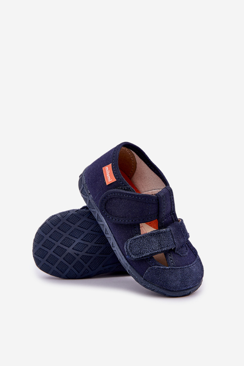 Children's Slippers Milami With Velcro Dark Blue Reathiana