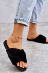 Women's Flat Heels With Fur Black Lussie