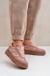 Damskie Sneakersy Na Platformie Różowe Lesida 