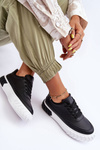 Classic Sport Shoes On Platform Black-White Nannzie