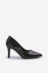 Stiletto Heels Made Of Patent Eco Leather Black Sanalitia