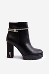 Women's Heeled Boots with Ornament Black Carolla