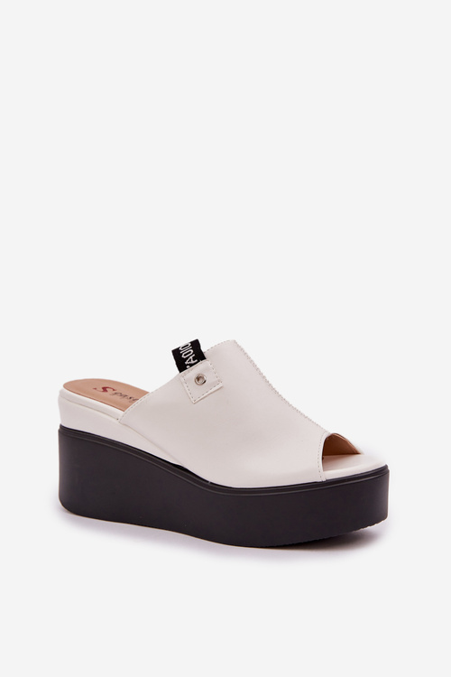 Platform And Wedge Sandals Eco Leather White Eridoria