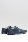 Men's Leather Lace-up Navy Blue Openwork Markos Half Shoes
