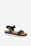 Women's Sandals With Braiding On Decorated Platform Black Velara