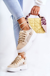 Women's Sport Leather Shoes Beige Salmira