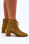 Suede Laced Booties Maciejka 05508-24 Olive