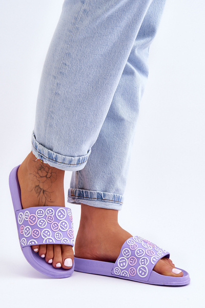 Women's Slippers With Emoticons Violet Cosette