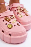Women's Foam Slippers Crocs With Ornaments Pink Marlett