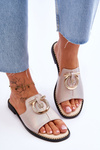 Klapki Skóra Comfort Shoes Nude S.Barski KV-2775-32