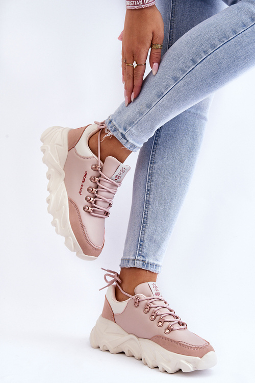 Sneakersy Damskie Platforma Nude Cross Jeans KK2R4072C