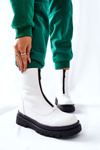 Women's Booties With Zip White Tierra