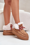 Low Women's Snow Boots On Platform With Fur Camel Neathren