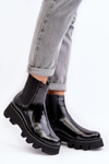 Women's leather ankle boots with chunky sole Laura Messi 2571 black