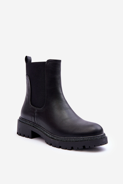 Leather Ankle Boots Women's Black Crowder