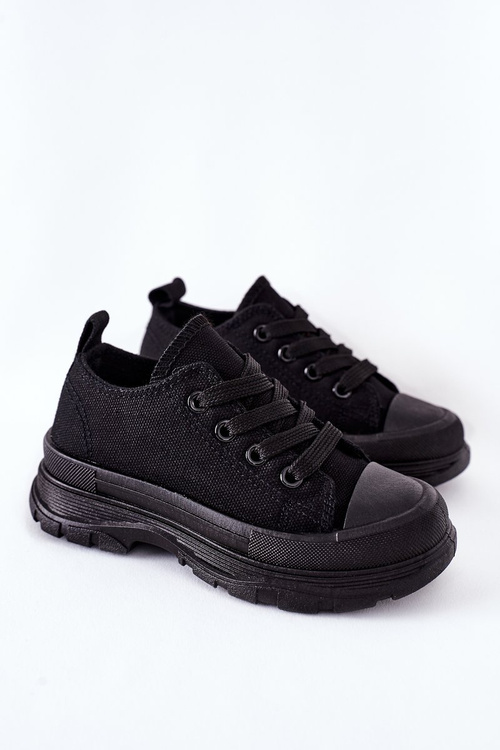 Children's Sneakers On A Platform Black Travel Time