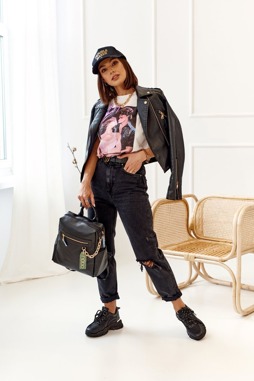 Women's Leather Backpack NOBO NBAG-K1800 Czarny