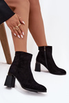 Women's Boots Made of Natural Suede on Heel with Lining D&A CR52-718 Black