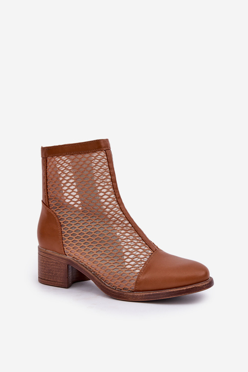 Mesh Women's Ankle Boots In Brown Lithyia