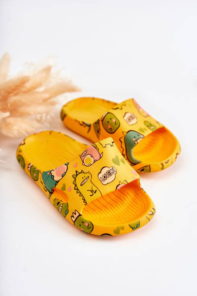 Light Children's Slippers Dinosaurs Orange Astro