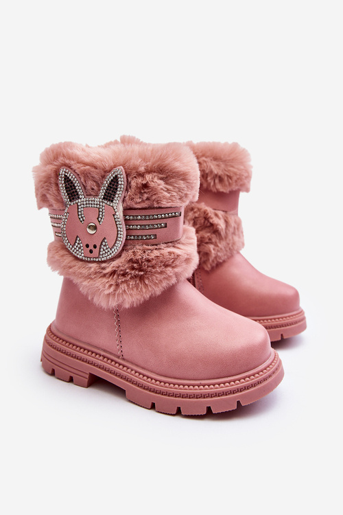 Children's Snow Boots with Pink Fur Lunami