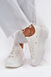 Women's Sneakers With Embroidery On Platform Lee Cooper LCW-25-31-3465L White
