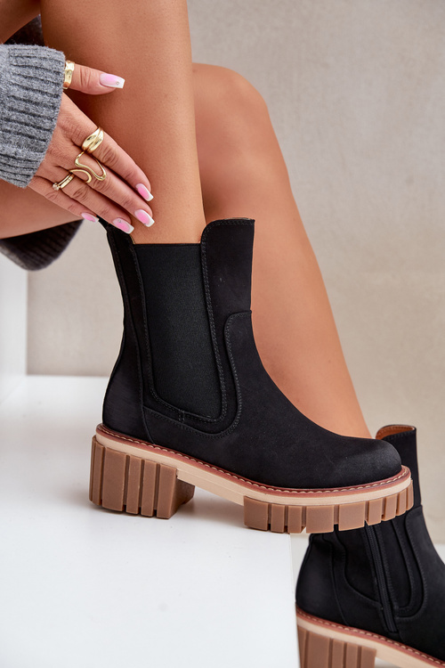 Ankle Boots With Zip Insulated Black Linneviae