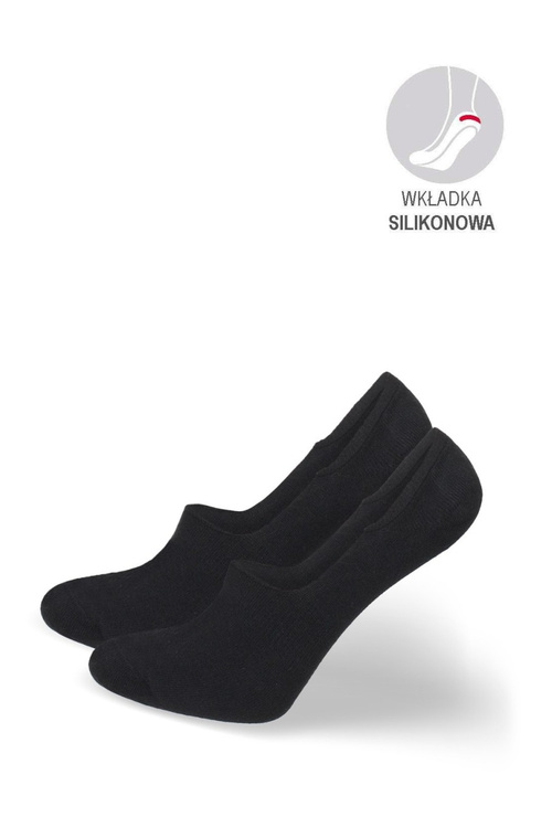 Skarpetki Microstopki Damskie Gładkie Bawełniane Czarne