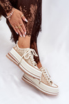 Womens Sneakers On Massive Platform S.Barski BF51-101 Beige