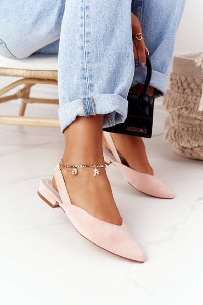 Suede Ballerinas On A Heel S.Barski Pink