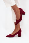 Women's Pumps with Pointed Toes on Block Heel Bordeaux Pavira