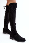 Women's Suede Over-the-Knee Boots Black Enelyn
