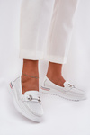 Perforated Ballet Flats Made Of Natural Leather Vinceza 95331 White