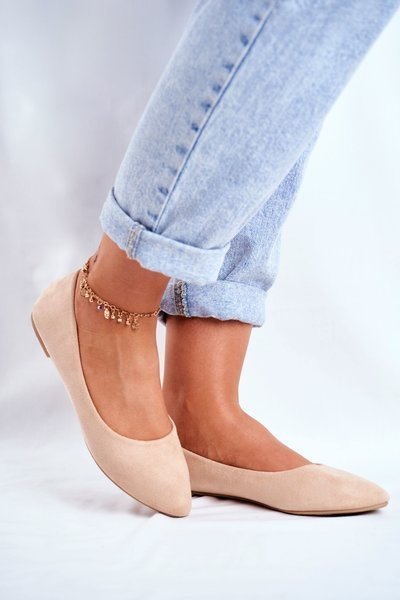 Women's Ballerinas Suede Beige Bueno