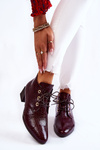 Women's Boots With A Crocodile Pattern Burgundy Farrah