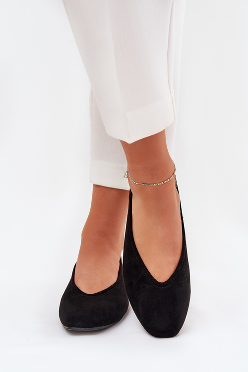 Classic Ballet Flats Made Of Eco Suede Black Osallin