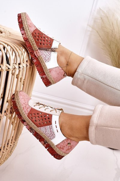 Women's Leather Brogues Shoes Maciejka Coral 03339-43