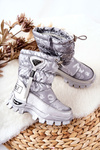 Children's Warm-up Snowboots with zip Silver Cleome