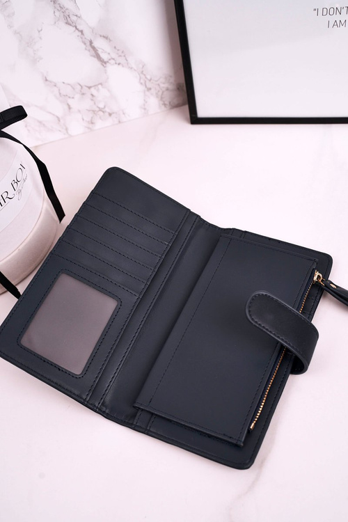 Large Women's Wallet With An Extra Space For Cards Navy