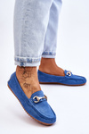 Classic Suede Loafers With Embellishments Modre Arla