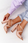 Elegant Sandals On A Block Heel Nude Jemma
