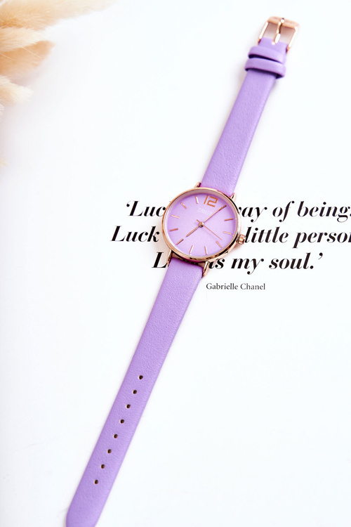 Watch On A Leather Strap Nickel Free ERNEST Dark violet