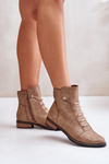Warm Women's Ankle Boots on Flat Heel Gold Labise