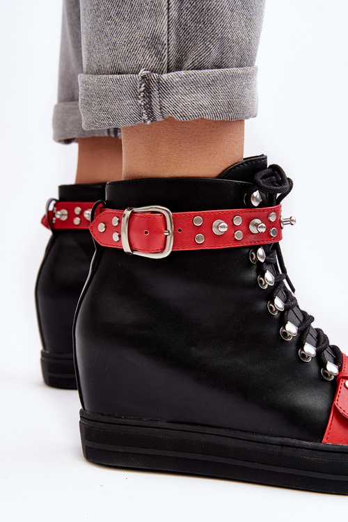 Women's Insulated Wedge Boots With Jets Suede Black Lu Boo