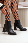 Smooth Women's Heeled Boots Made Of Eco Leather Insulated Black Milisea