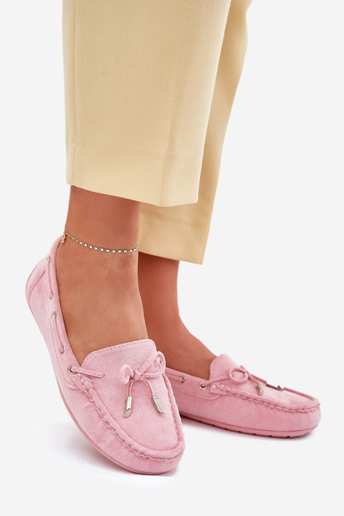 Women's Suede Moccasins Light Pink Si Passione
